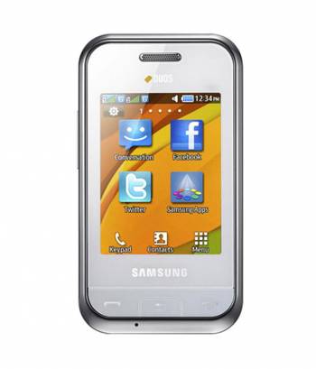 Samsung Champ E2652 Dual Sim Mobile Phone Metallic Silver